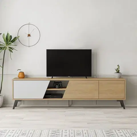 TV stolíky TV stolík Fiona - Oak, White