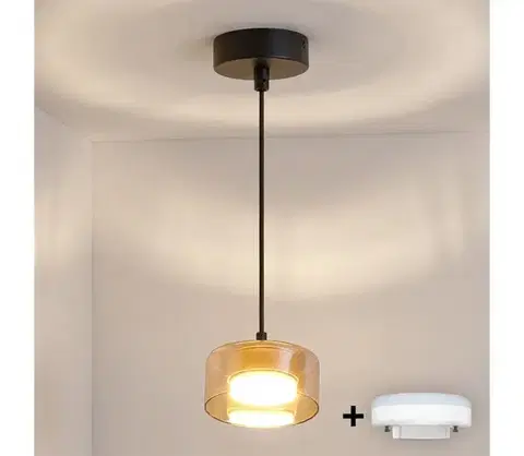 Svietidlá BRILAGI - LED RGB stmievateľný luster AURA LUX 1xGX53/14W/230V Wi-Fi Tuya čierna/zlatá BG3460+IM1490