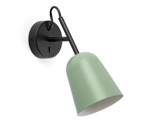 Svietidlá FARO Barcelona FARO 28259 - Nástenná lampa STUDIO 1xE14/8W/230V zelená/čierna 28259