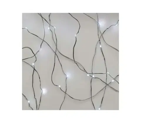 Vianočné dekorácie  LED reťaz 20× LED / 2× AA, 2,4 m, studená biela D3AC07