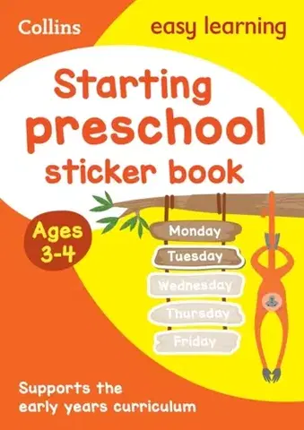 Príprava do školy, pracovné zošity Starting preschool Sticker Book Ages 3-4 - Easy Learning