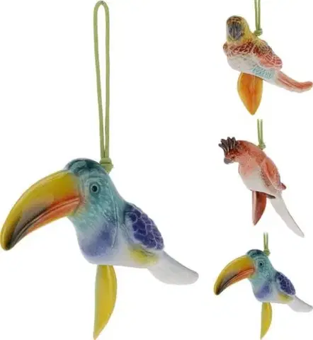 Záhradné lampy Kinekus Zvonkohra vták 16cm, porcelán, mix