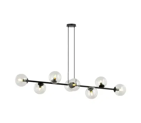 Svietidlá EMIBIG Luster na lanku ROSSI 8xE14/10W/230V čierna/číra 874/8