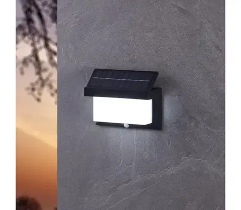 Záhradné lampy Eglo 48968- LED Solárne nástenné svietidlo so senzorom UTRERA LED/3,84W/3,7V IP44 48968