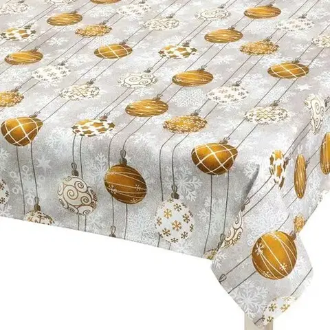 Obrusy Bellatex Obrus ​​Vianočná guľa zlatá, 120 x 140 cm