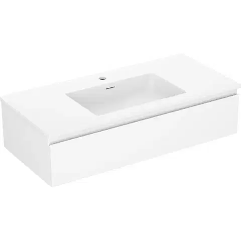 Kúpeľňový nábytok MEXEN/S - Orio kúpeľňová skrinka 100 cm s umývadlom Otis, 1 šuplík, biela mat 91A10-10023-1-BF01-W18M01