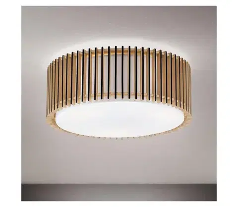 Svietidlá Orion - Stropné svietidlo TARTA 3xE27/40W/230V priemer 40 cm béžové DL 7-794/40 Holz/schwarz