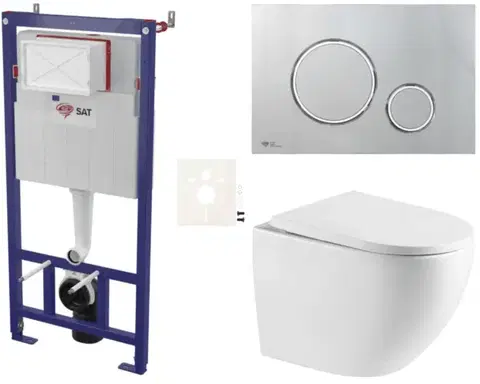 Záchody Závěsný WC set do lehkých stěn / předstěnová SAT SIKOSSREX6771K SIKOSSREX6771K
