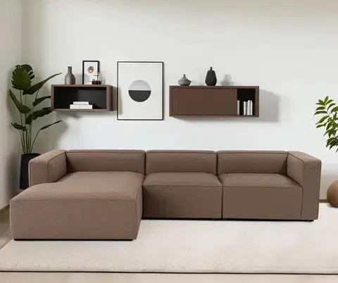 Sedacie súpravy Rohová sedacia súprava / Rohová pohovka Mora XL (ChlLeft-O1-1R) - Brown