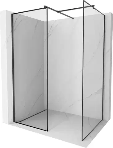 Sprchové dvere MEXEN/S - Kioto Sprchová zástena WALK-IN 120 x 120, čierny vzor, čierna 800-120-202-70-70-120
