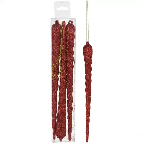 Vianočné dekorácie – do vnútra Cencúľ 23 cm (3 ks) red CAA734120