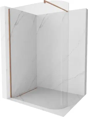 Sprchové dvere MEXEN/S - Kioto Sprchová zástena WALK-IN 90 x 200, transparent 8 mm, meď kartáčovaná 800-090-101-65-06