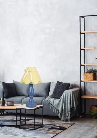 Stolové lampy Stolová lampa Lola v modrej a žltej farbe