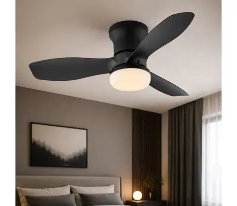Ventilátory Globo 03669 - Stmievateľný stropný látor IRWIN LED/15W/230V 2700-6500K čierny + diaľkové ovládanie 03669