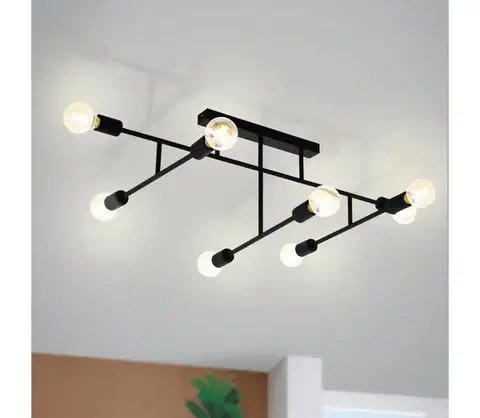Svietidlá Eglo 98035 - Prisadený luster BELSIANA 8xE27/40W/230V čierna 98035
