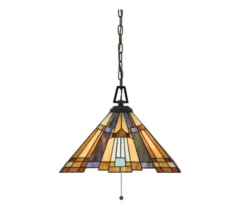 Svietidlá Elstead QZ-INGLENOOK-P-A - Luster na reťazi v štýle Tiffany INGLENOOK 3xE27/60W/230V QZ-INGLENOOK-P-A