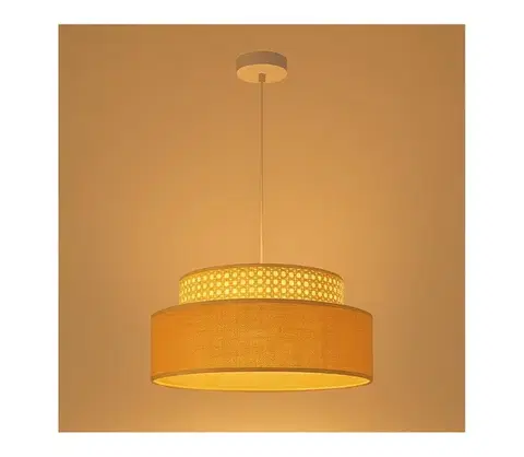 Svietidlá  Luster na lanku BOHO 1xE27/60W/230V pr. 40 cm ratan 0679