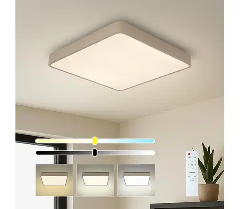 Svietidlá BRILAGI-LED stmievateľné stropné svietidlo POOL SQUARE LED/36W/230V 3000-6000K 40x40 cm béžová+DO BRI659