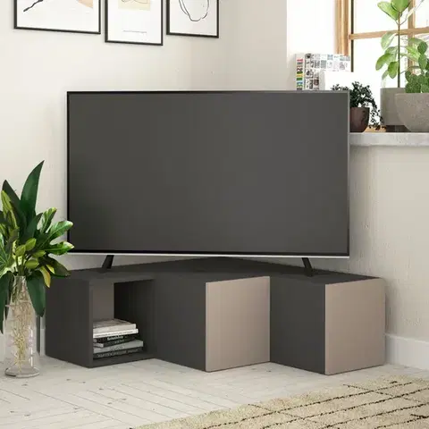 TV stolíky TV stolík Compact - Anthracite, Light Mocha