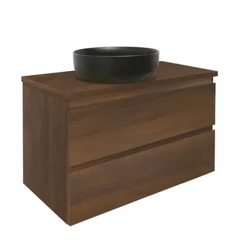 Kúpeľňový nábytok Kúpeľňová skrinka s krycou doskou SAT B-Way 79x50x45 cm orech mat BWAY280NUTDESK BWAY280NUTDESK