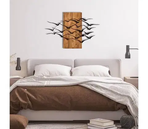 Obrazy  Nástenná dekorácia 86x58 cm vtáci drevo/kov 279ENZ1799