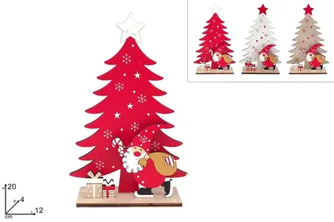 Vianočné dekorácie MAKRO - Dekorácia vianočná stromček /santa rôzne farby