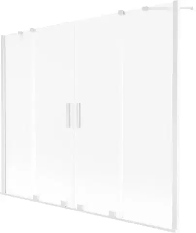Sprchové dvere MEXEN/S - Velar Duo dvojkrídlová posuvná vaňová zástena 200 x 150 cm, dekor, biela 896-200-000-32-20