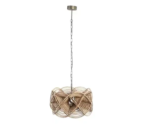 Svietidlá PTMD - Luster na reťazi YENA 1xE27/40W/230V priemer 57 cm ratan 8720014528315