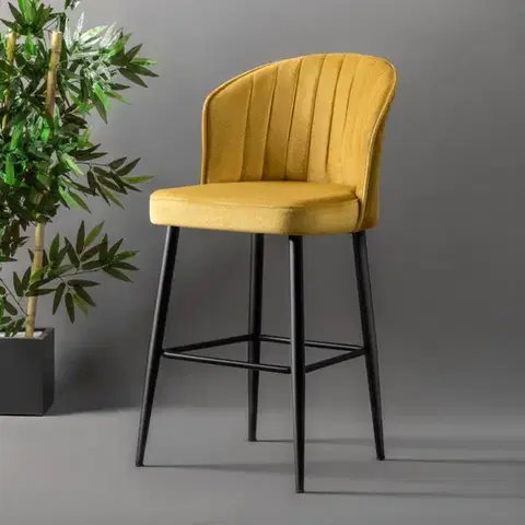 Barové stoličky Bar Stool Set (4 Pieces) Rubi - Yellow