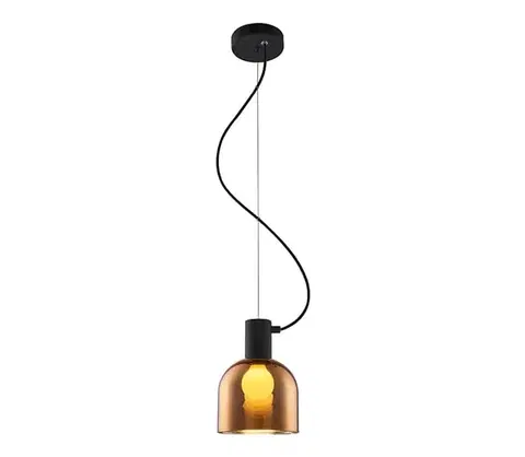 Svietidlá  111050 - Luster na lanku FIRE 1xE27/9W/230V hnedá/čierna 111050