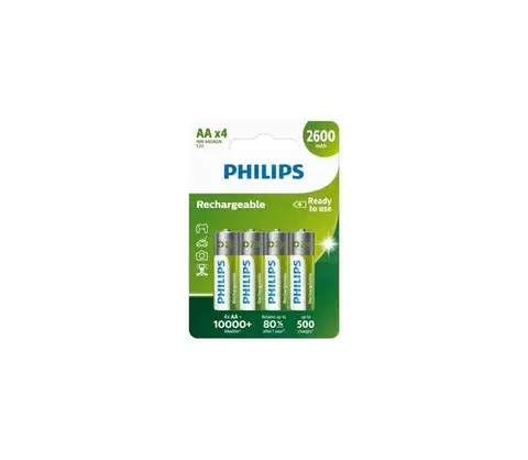 Predlžovacie káble Philips R6B4B260/10 - 4 ks Nabíjacie batérie AA NiMH/1,2V/2600 mAh Phil-R6B4B260/10