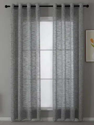 Záclony MKLozkoviny.sk Závesy Leonardo sivočierna – 140 × 180 cm (2 ks)