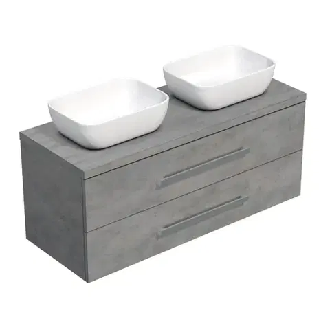 Kúpeľňový nábytok Kúpeľňová skrinka pod umývadlo s doskou SAT Cube Way 120x47,5x46 cm betón mat CUBE461203BESAT45 CUBE461203BESAT45