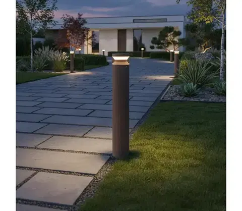 Záhradné lampy Ideal Lux - LED Vonkajšia lampa BOEING LED/14W/230V pr. 70 cm IP65 hnedá 346700