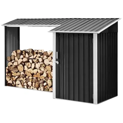 Úložné boxy Avenberg Prístrešok na drevo s prístavbou Devon,antracit