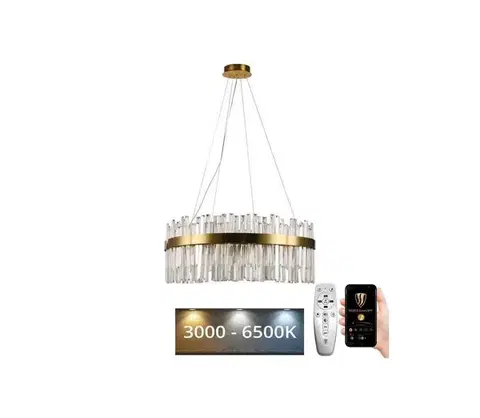 Svietidlá  LED Stmievateľný luster na lanku LED/110W/230V 3000-6500K zlatá + diaľkové ovládanie J6333/C