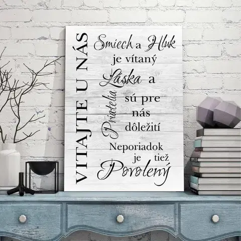 Tabuľky do bytu Obraz na stenu - Vitajte u nás
