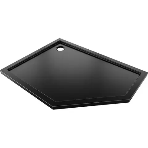 Vane MEXEN - Flow päťboká sprchová vanička slim ľavá 100 x 80, čierna mat 46P708010L