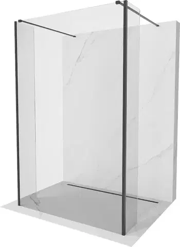 Sprchové dvere MEXEN/S - Kioto Sprchová zástena WALK-IN voľne stojaca 95 x 30 x 30, transparent, čierna 800-095-030-222-70-00-030