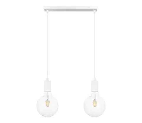 Svietidlá  Luster na lanku MIROS 2xE27/60W/230V biela 0262