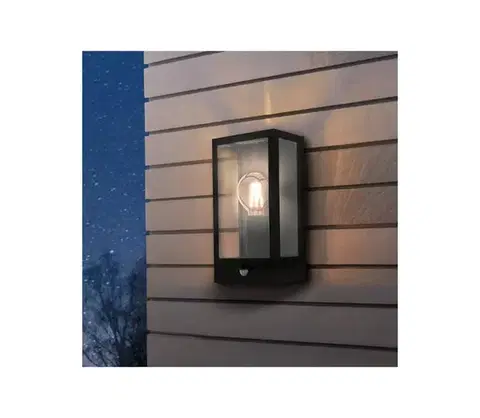 Svietidlá Eglo 99587 - Vonkajšie nástenné svietidlo so senzorom ALAMONTE 1xE27/60W/230V IP44 99587
