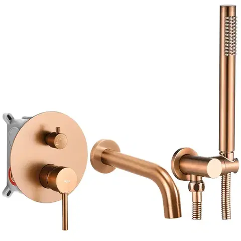 Kúpeľňové batérie REA - Vaňová batéria Lungo Brush Copper + Box REA-B4568
