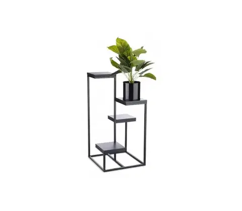 Stojany na kvetiny HowHomely Stojan na kvety KASKADA 79x40 čierna HH-BL-14-BMB-MDF