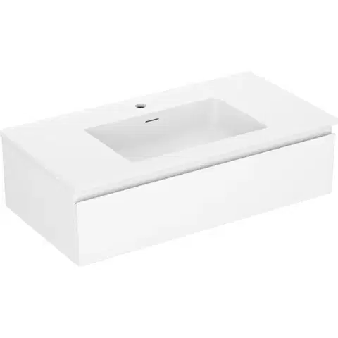 Kúpeľňový nábytok MEXEN/S - Orio kúpeľňová skrinka 90 cm s umývadlom Otis, 1 šuplík, biela mat 91A10-09023-1-BF01-W18M01