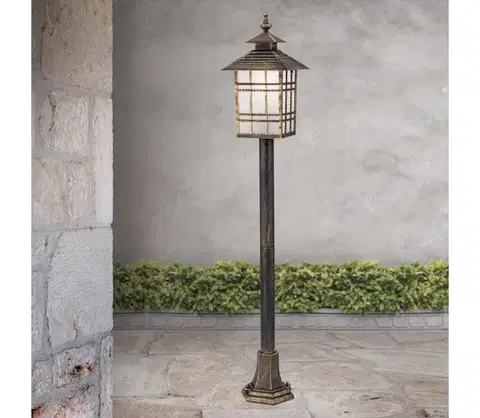 Záhradné lampy Orion AL 11-1117/1 - Vonkajšia lampa KIKO 1xE27/11W/230V IP44 bronz/patina AL 11-1117/1 Patina