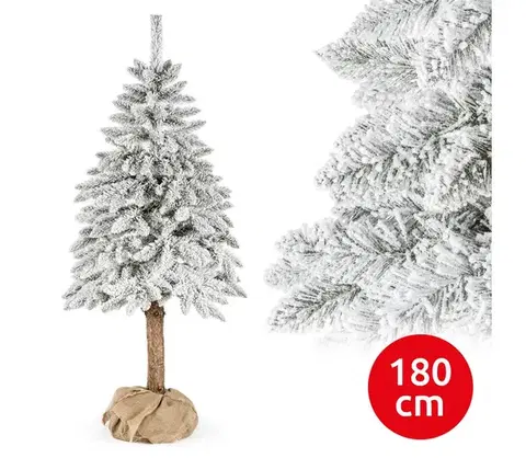 Vianočné dekorácie  Vianočný stromček na kmeni NATURAL WITH SNOW 180 cm smrek 5902280052166