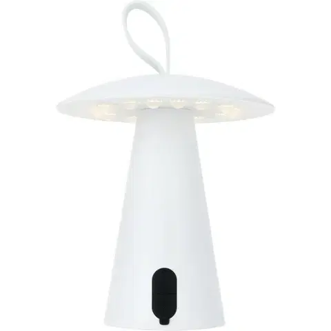 Záhradné lampy Stolná vonkajšia prenosná LED lampa Boise, biela, USB, 15 x 17 cm, plast