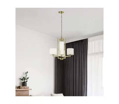 Svietidlá Elstead Hinkley HK-HAMPTON4-BB - Závesný luster HAMPTON na reťazi, 4x E27/60W/230V, zlatý HK-HAMPTON4-BB
