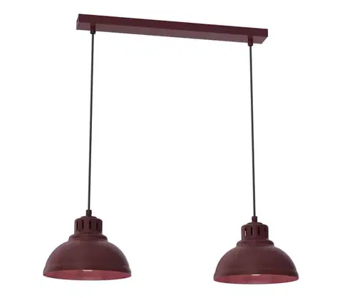 Svietidlá  Závesný luster SVEN na kábli 2xE27/15W/230V bordový 8883A