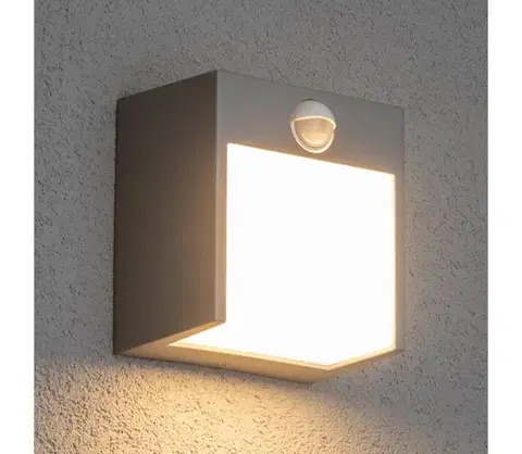 Záhradné lampy BRILAGI -LED Vonkajšie nástenné svietidlo so senzorom TERNI LED/12W/230V šedá IP44 WO-HR60421S-OEM-SA